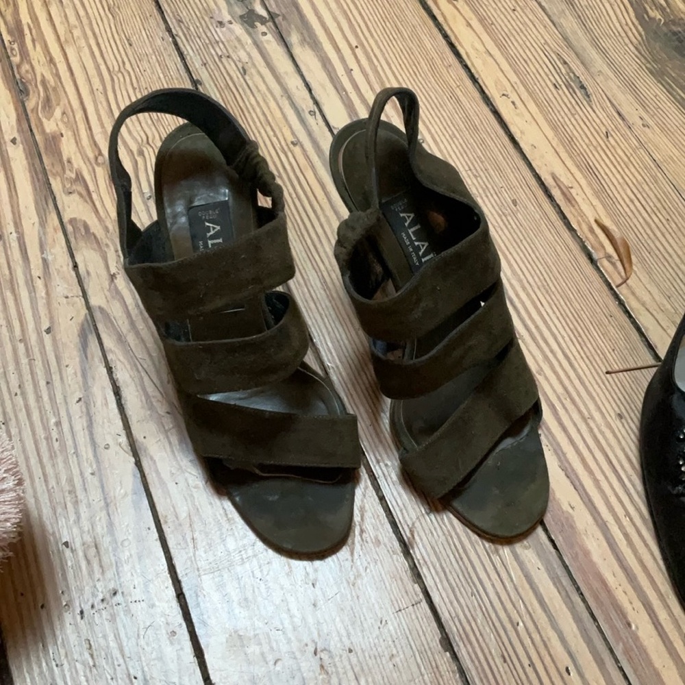 Alala Olive Suede Strappy Sandals